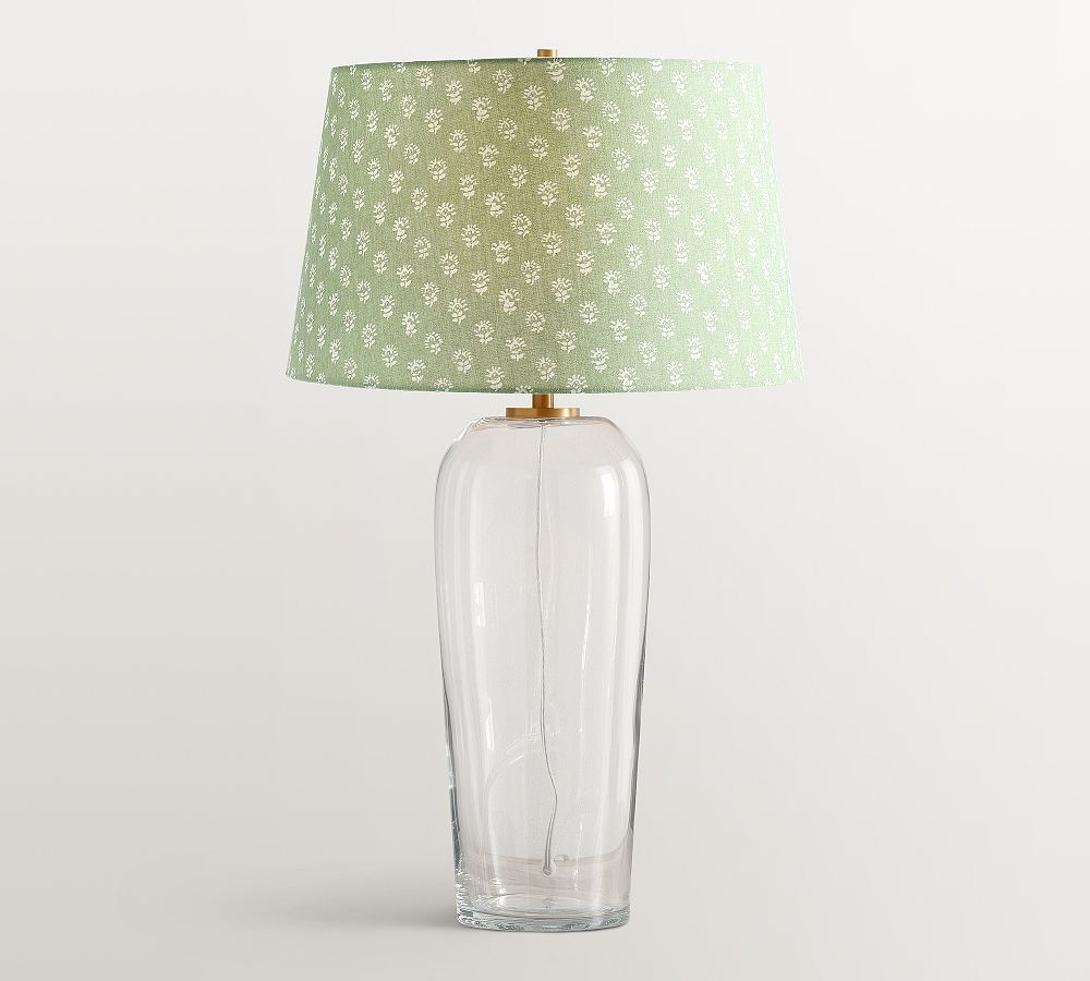 Carter Glass Table Lamp with Kravet Petite Floral Shade (29") | Pottery Barn (US)