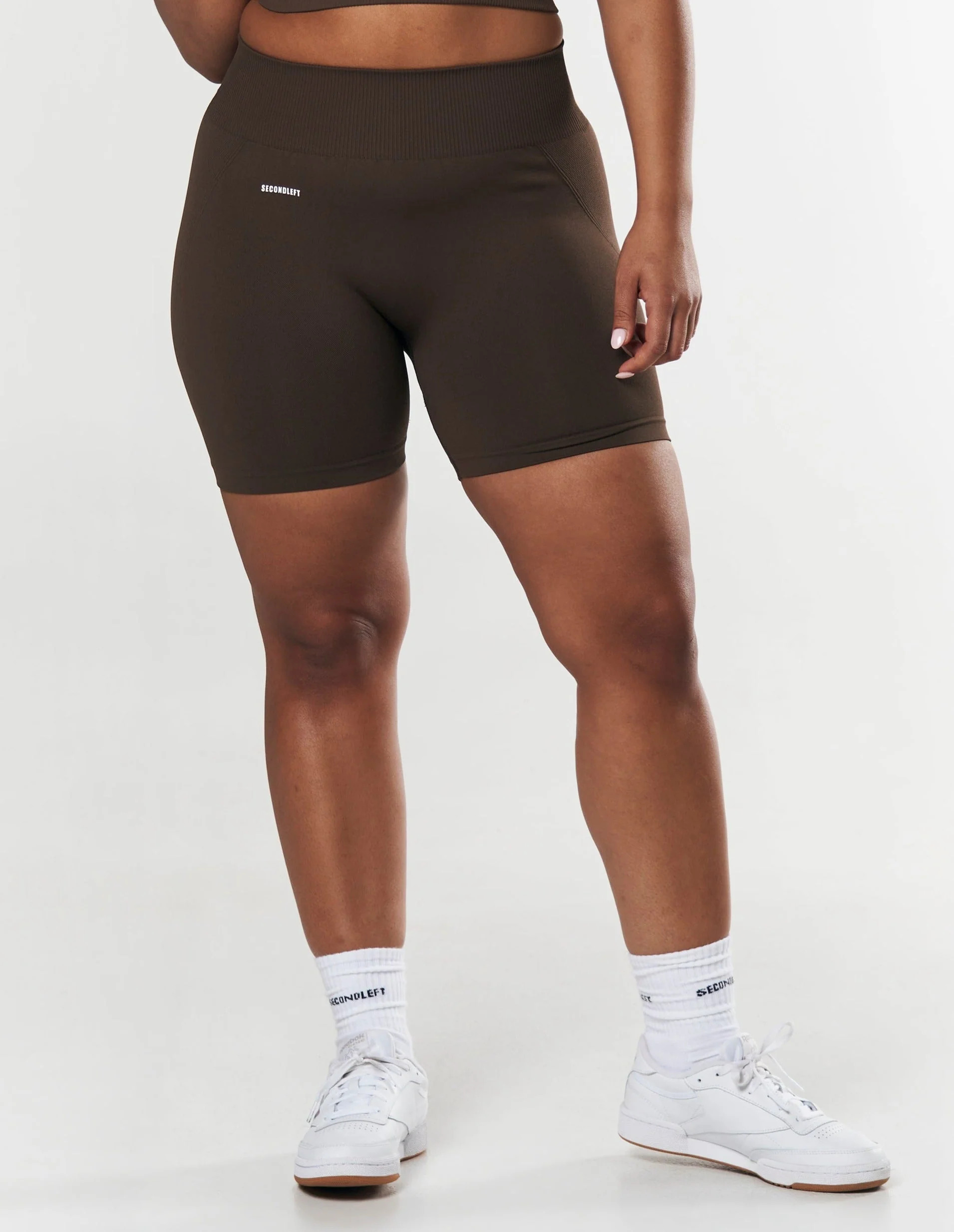 Seamless Midi Biker Shorts - Espresso | SECONDLEFT