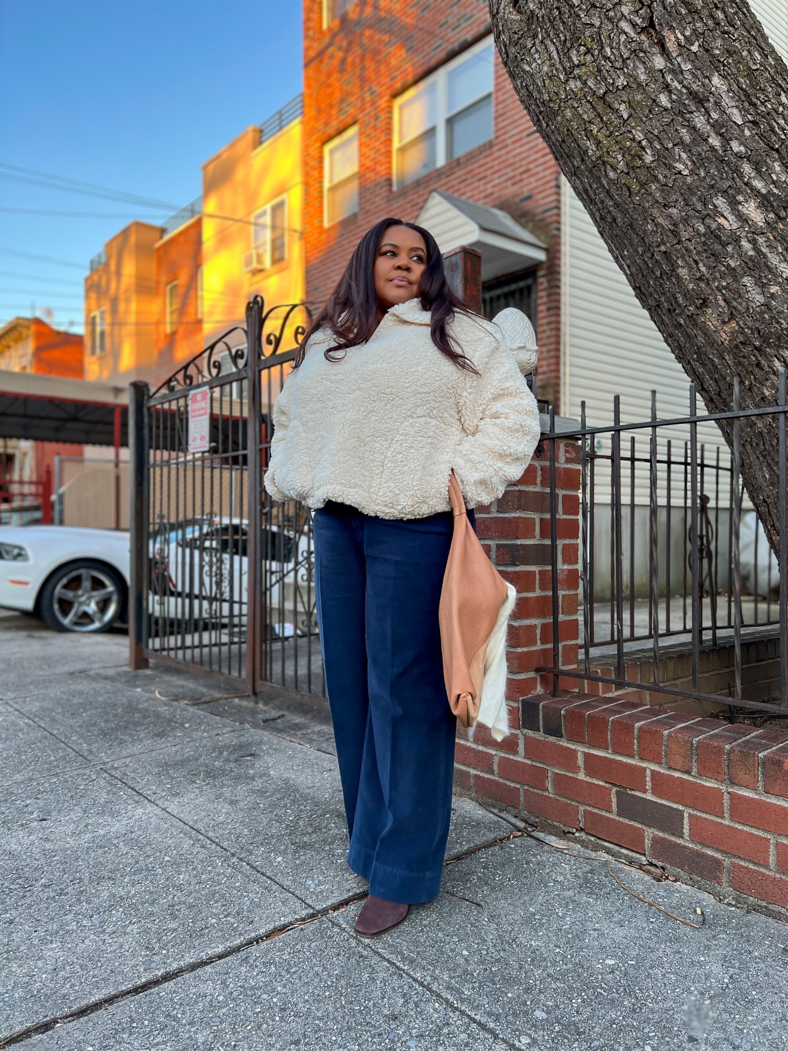Baby it's cold outside ❄️
I'm staying snuggly warm in my sherpa half zip and wide leg cords. 

Winter OOTD by J. CREW 
winter outfits women, wide leg pants, sweater, sweaters, hobo handbag, brown boots, Knee-high boots, cashmere scarf 

#LTKOver40 #LTKMidsize #LTKSeasonal