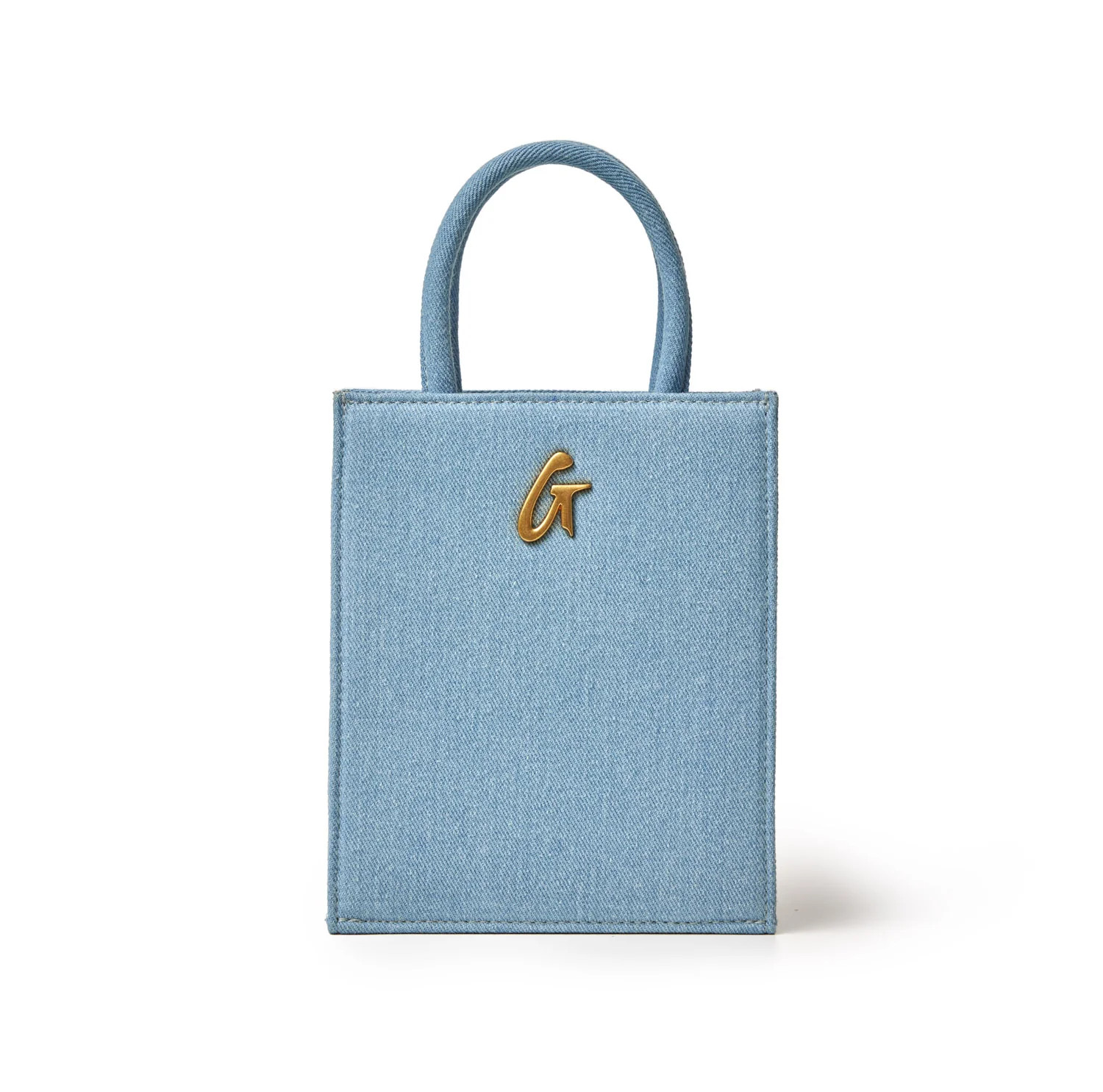 DENIM MINI TOTE-GOLD | Glam-Aholic Lifestyle