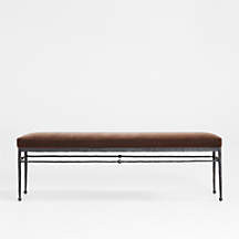 Rodin Brown Velvet Bench by Athena Calderone + Reviews | Crate & Barrel | Crate & Barrel