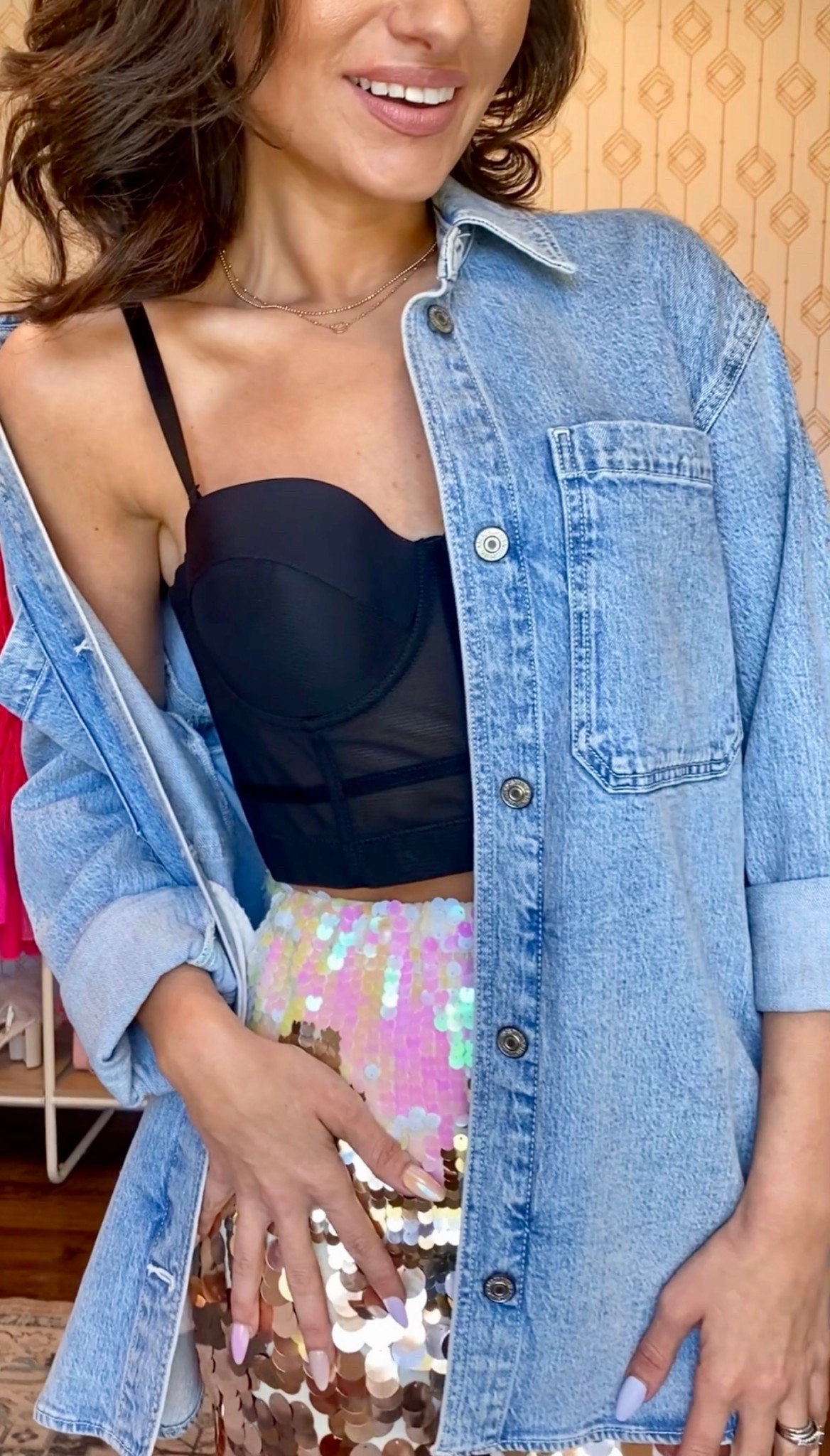 Styling this sequin skirt a few ways - obsessed with it and this corset top! The denim button down is an easy way to dress it down or make it feel a little more western chic. Both top and skirt come in a few colors, I’ll round them up here! 

- sequin skirt
- chicwish
- denim button down 
- corset top 


#LTKootd #LTKSaleAlert #LTKFestival