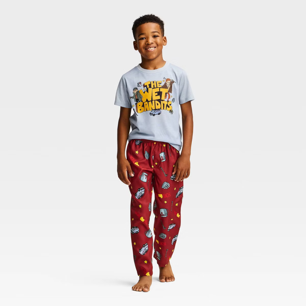 Boys' Home Alone Short Sleeve 2pc Pajama Set - Gray S | Target