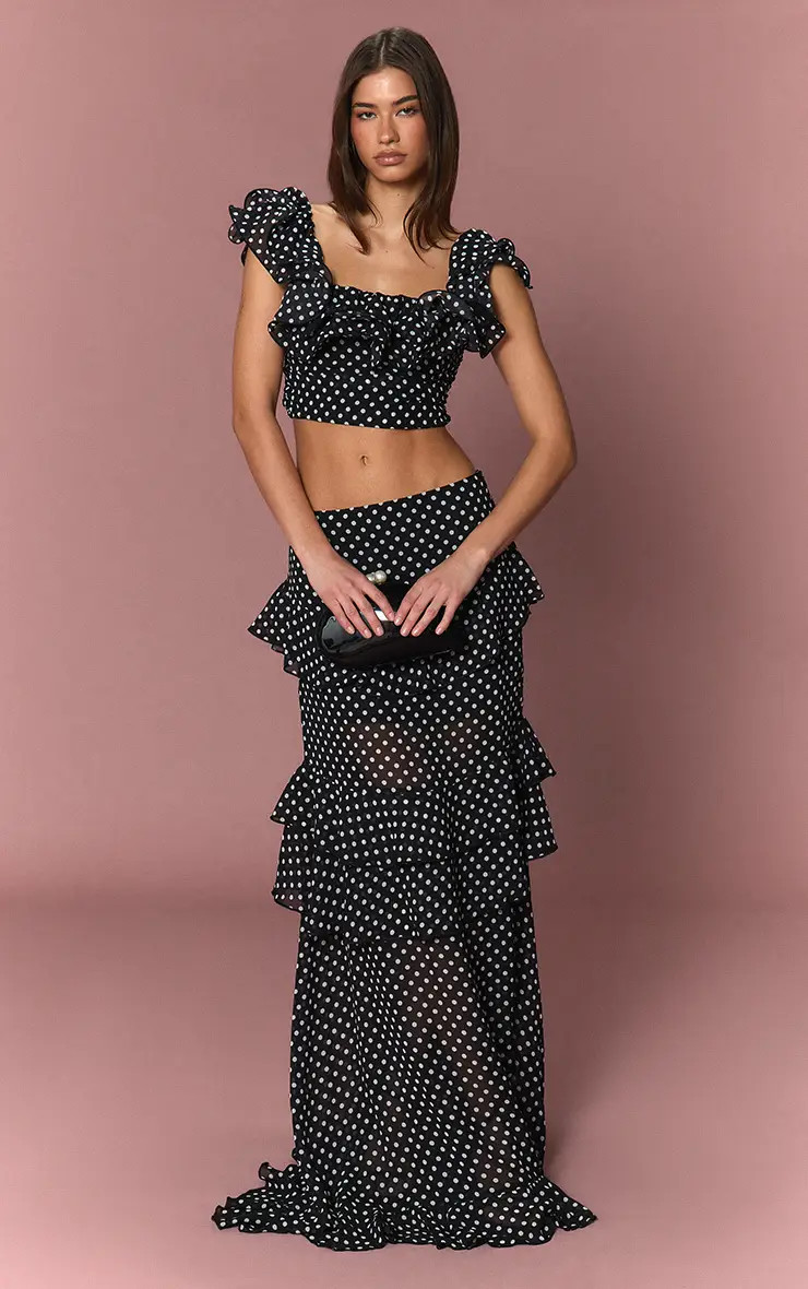 Chiffon Ruffle Maxi Skirt | PrettyLittleThing US