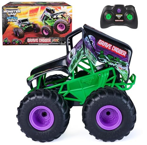 Monster Jam, Official Smash & Bash Grave Digger Remote Control Indoor & Outdoor Vehicle, 1:15 Scale Repairable Monster Truck, Kids Toys for Boy and Girls Ages 4 and up | Amazon (US)