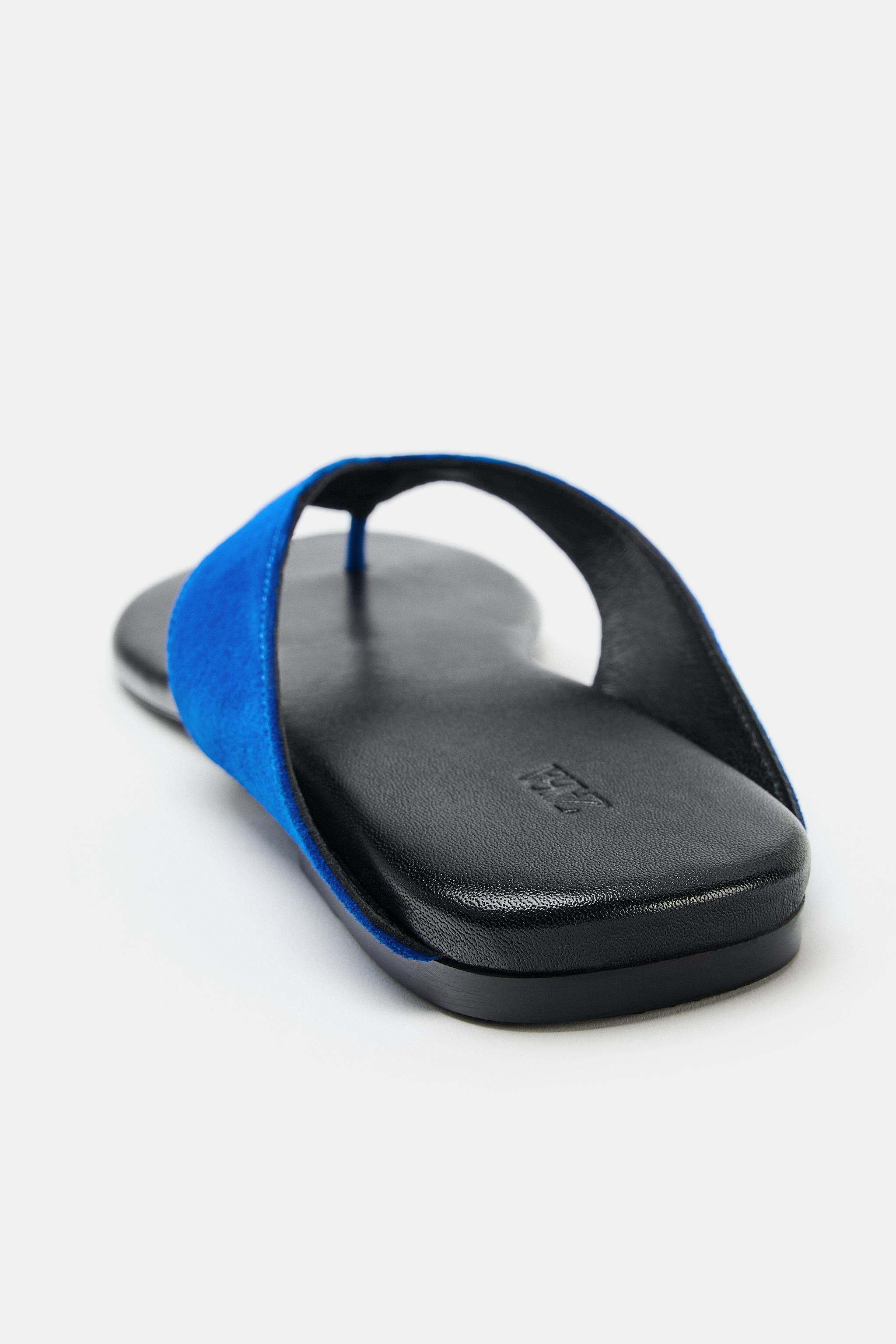 FLAT LEATHER SANDALS | Zara US