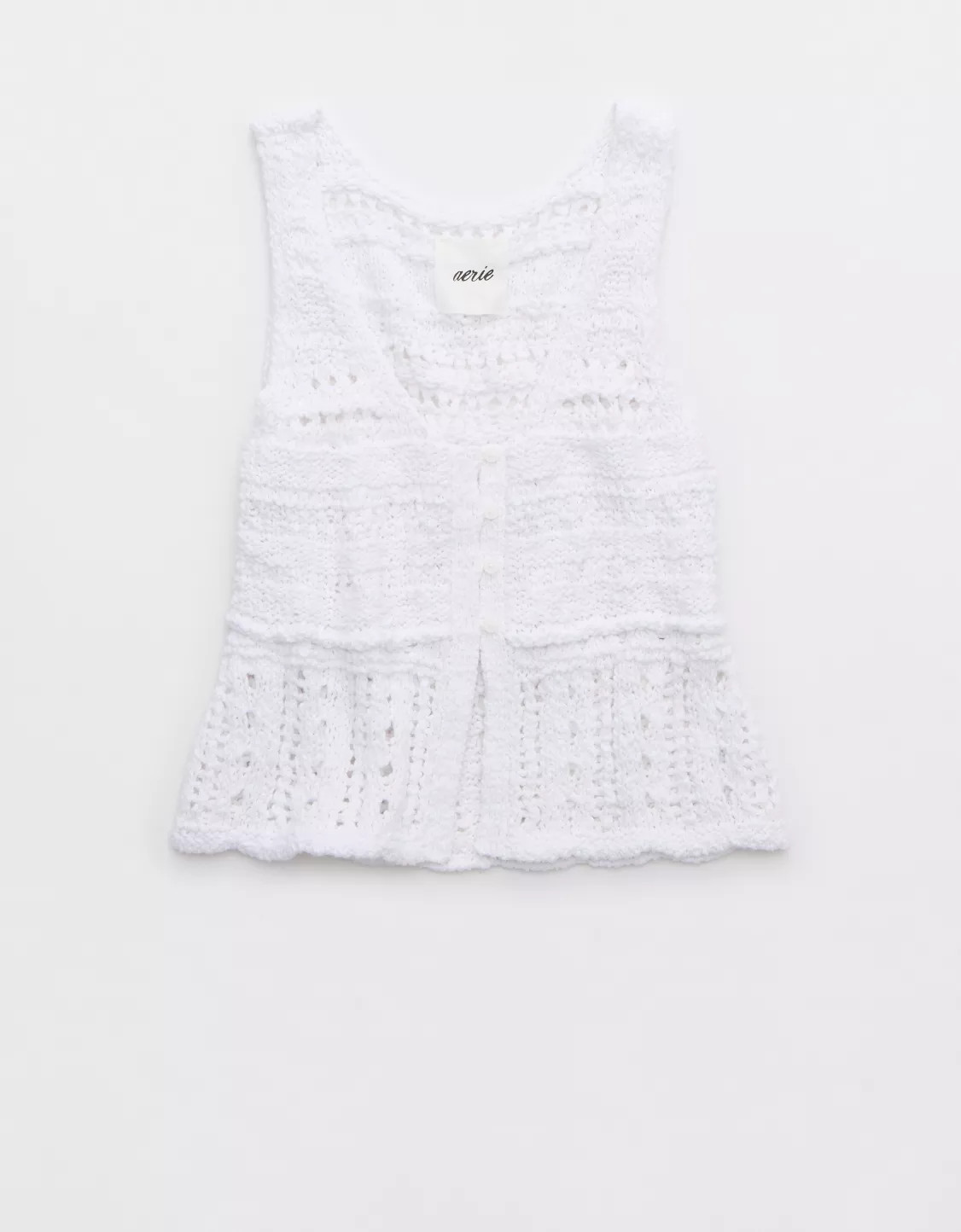 Aerie Crochet Sweater Vest Top | Aerie