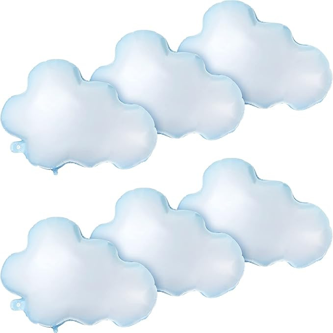 6 Pieces White Cloud Foil Balloons For Birthday Baby Shower Themed Party Birthday Party Decoratio... | Amazon (US)