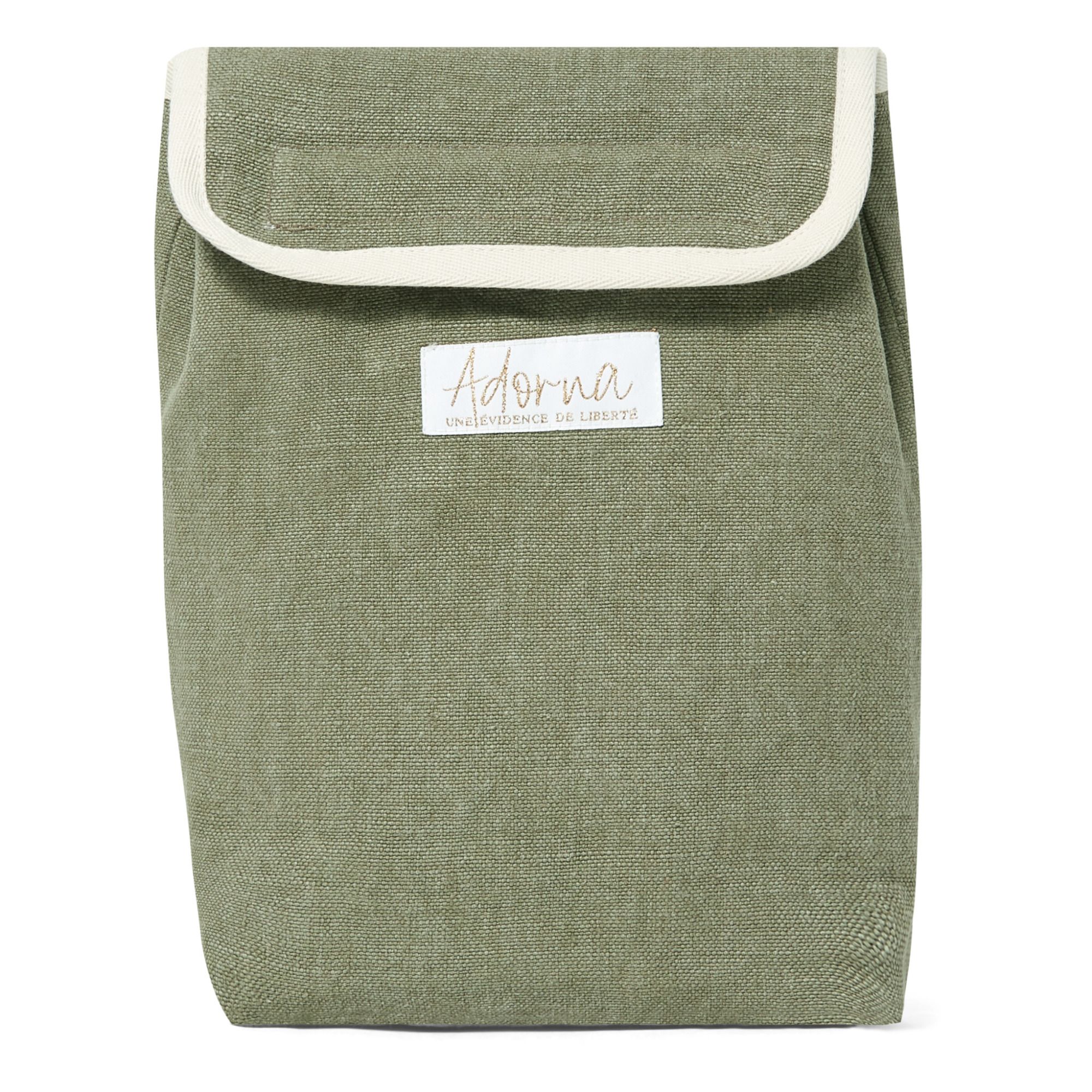 Linen Insulated Lunch Bag Khaki Adorna Design Children, Adult | Smallable DE