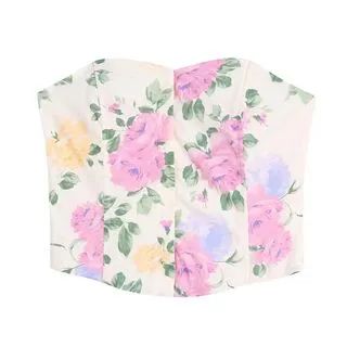 Strapless Floral Corset Top | YesStyle Global