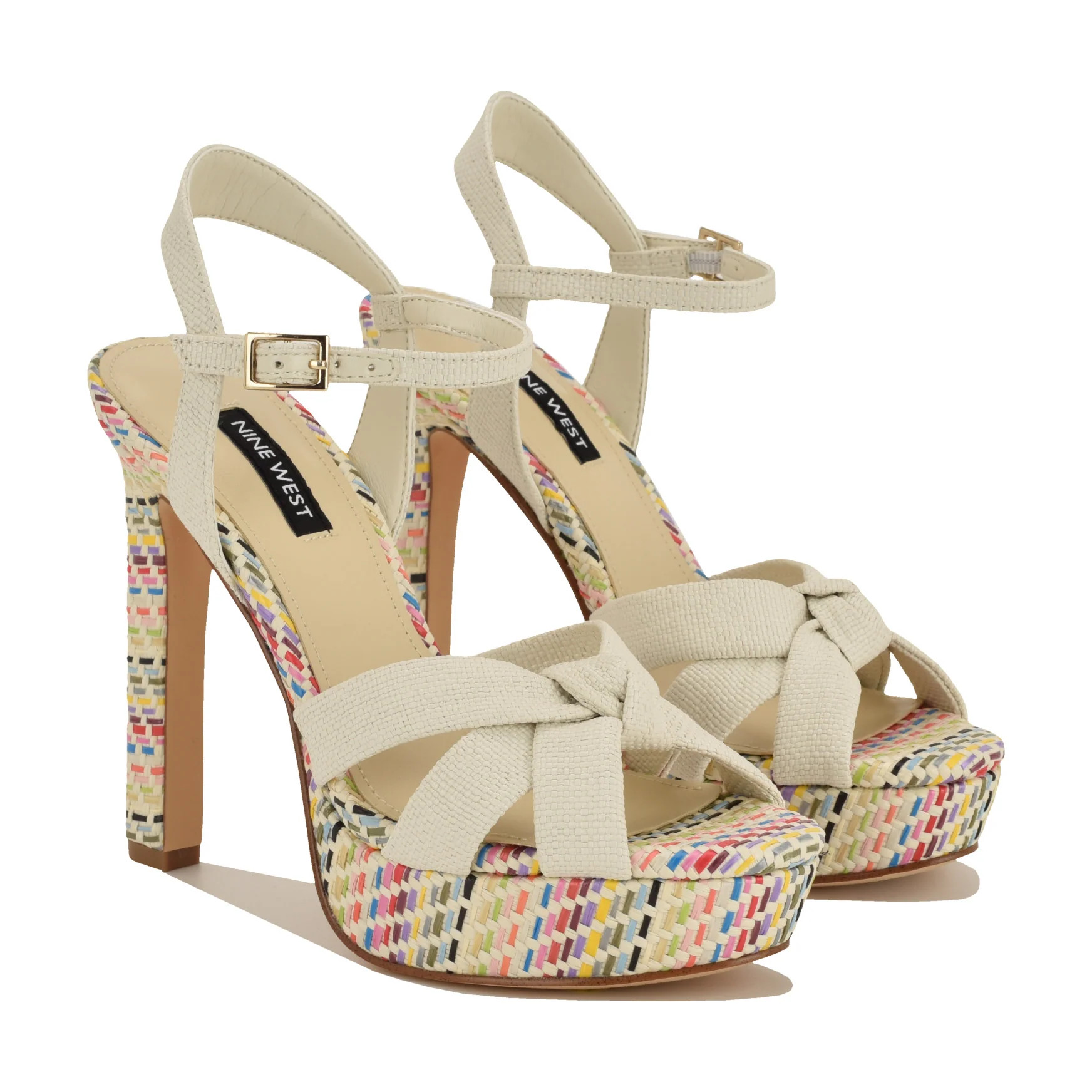 Women's Windee Knotted Platform Sandals - Rainbow Raffia | Nine West | Nine West (US)