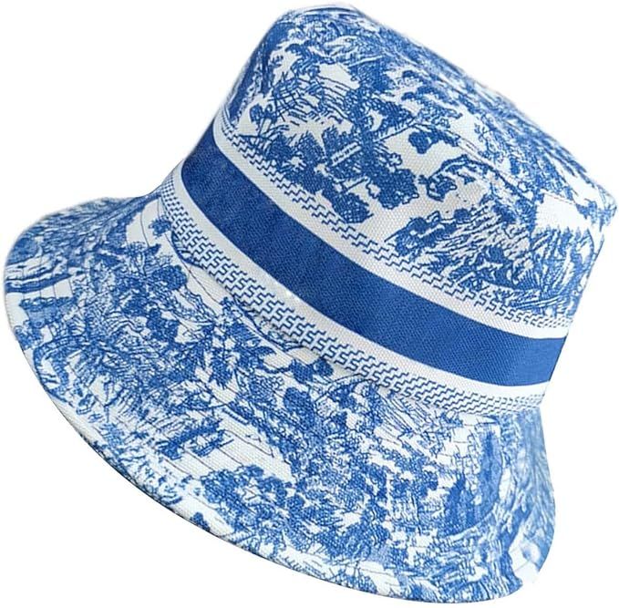 Bucket D Hat for Women Men Cotton Womens Summer Beach Sun Hats Vacation Travel Accessories | Amazon (US)