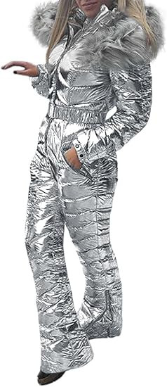 Aurgelmir Women Winter One Piece Ski Suit Fur Collar coat Ski Jumpsuit Snowsuit | Amazon (US)