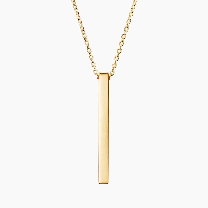 Engravable Vertical Bar Pendant in 14K Yellow Gold | Brilliant Earth