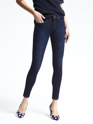 Zero Gravity Dark Wash Skinny Ankle Jean | Banana Republic US