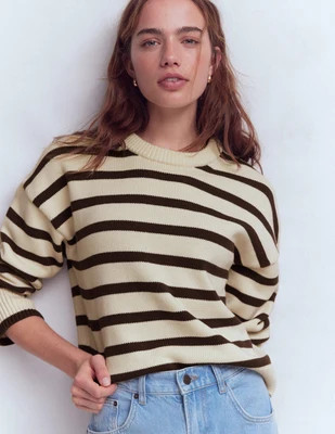Boden Women's Lucy Relaxed Cotton Sweater in White | Size XS | Boden (US)