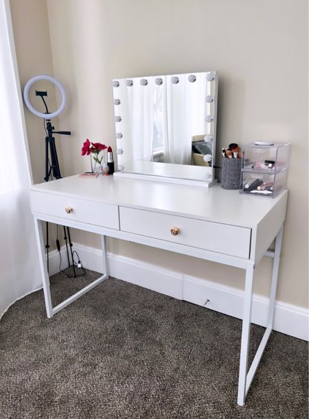 Amazon desk and mirror for makeup vanity 

#LTKbeauty #LTKunder100 #LTKhome