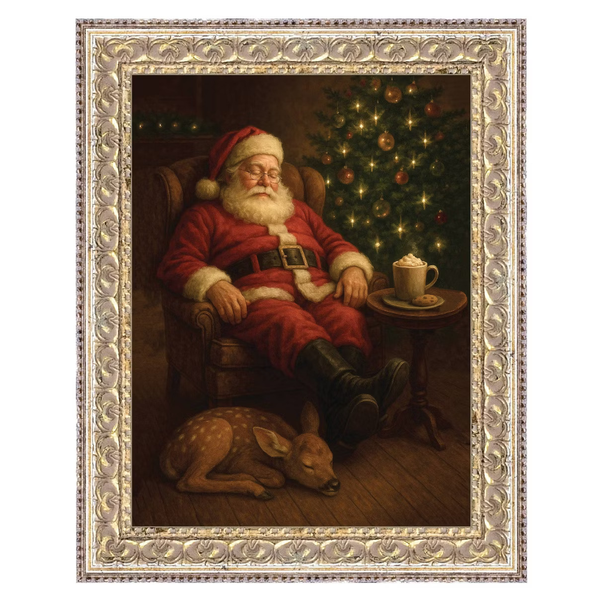 Petal Lane 8"x10" Resting Santa Fancy Gold Wall Art | Target
