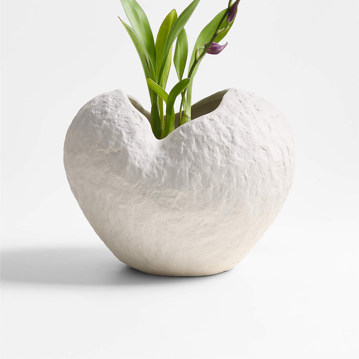 Scraffito 10" White Ceramic Vase + Reviews | Crate & Barrel | Crate & Barrel