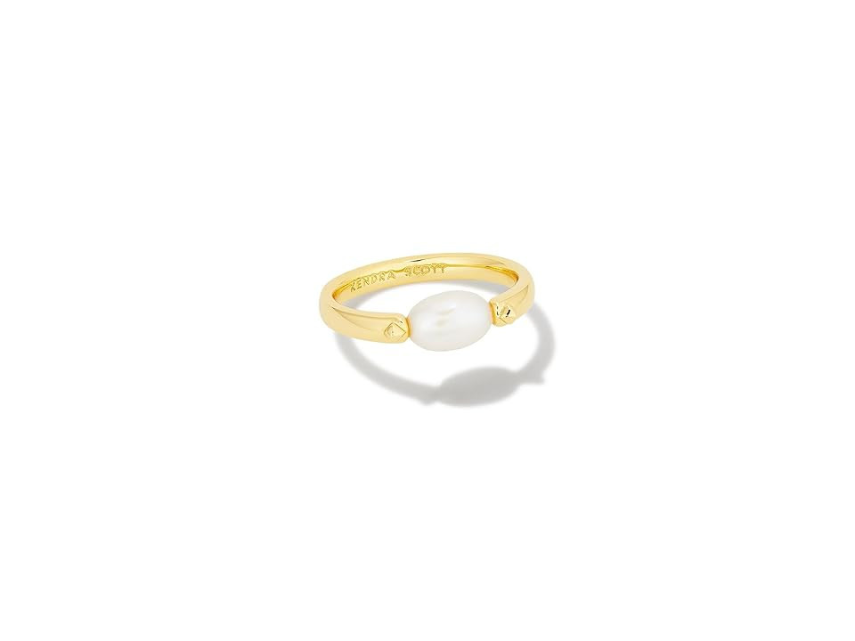 Kendra Scott Leighton Pearl Band Women's Ring Women's Ring Gold White Pearl : 6 | Zappos