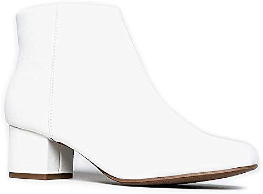 J. Adams Low Heel Ankle Boot - Casual Zip Up Bootie - Comfortable Everyday Round Toe Bootie - Jod... | Amazon (US)