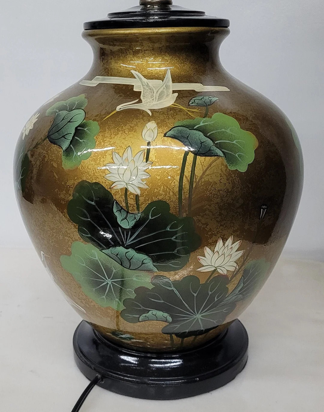 Vintage Asian Ceramic Gold Green Hand Painted Birds Table Lamp Oriental Style Home Decor - Etsy | Etsy (US)