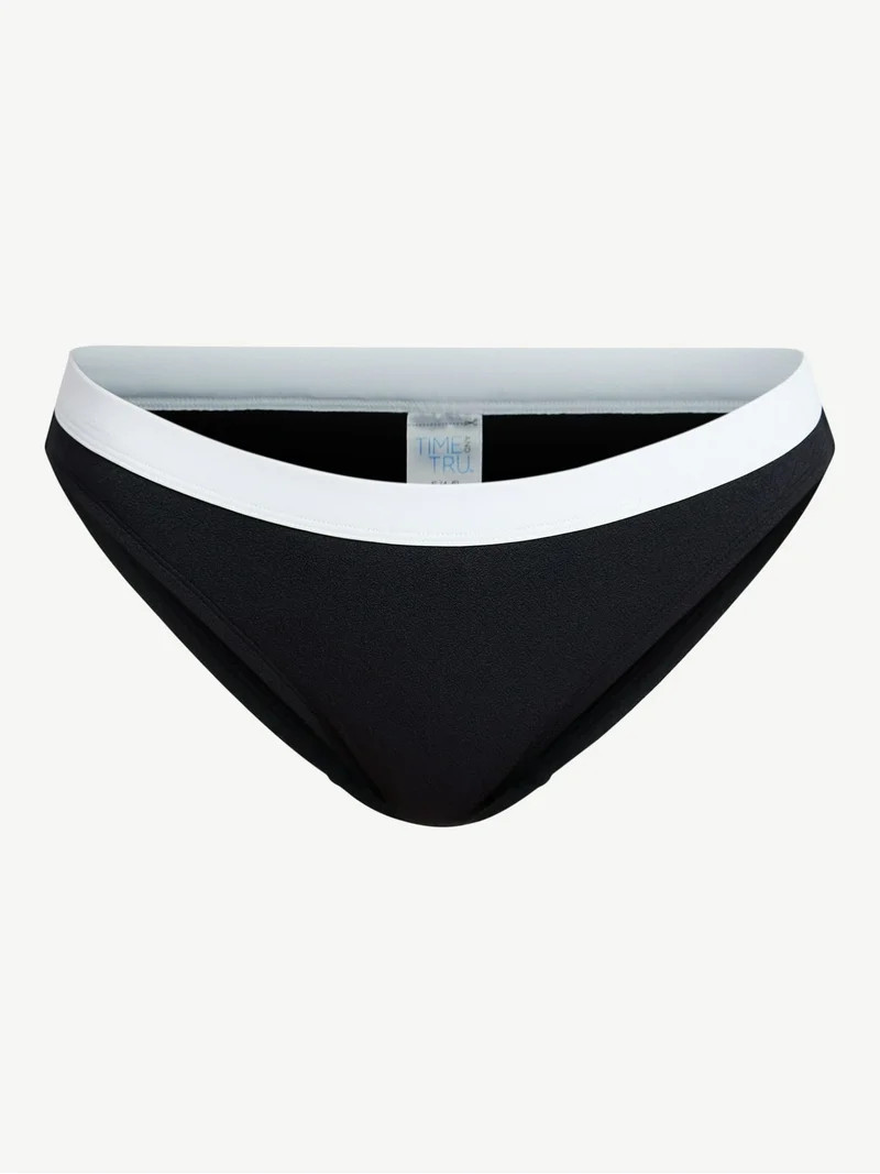 Time and Tru Women's and Women's Plus Size Contrast Banded Bikini Bottoms, Sizes XS-3X | Walmart (US)