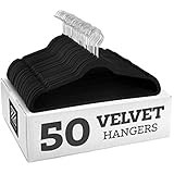 Zober Non-Slip Velvet Hangers - Suit Hangers (50-pack) Ultra Thin Space Saving 360 Degree Swivel Hoo | Amazon (US)
