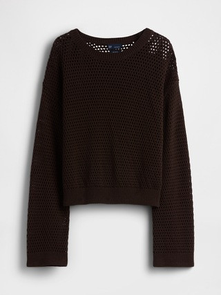 100% Cotton Crochet Relaxed Sweater | Gap (US)