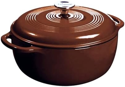 Lodge Essential Enamel Cast Iron Dutch Oven, 6 Quart, Burnt Sienna | Amazon (US)