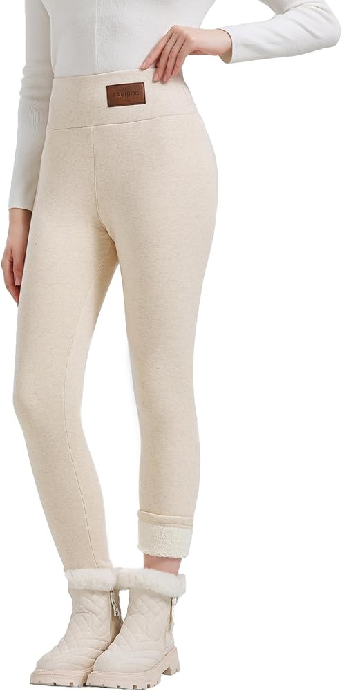 JK SUE JONES Women Winter Warm Thick Leggings Fleece Lined Stretchy Soft Thermal Sherpa Pants Hig... | Amazon (US)