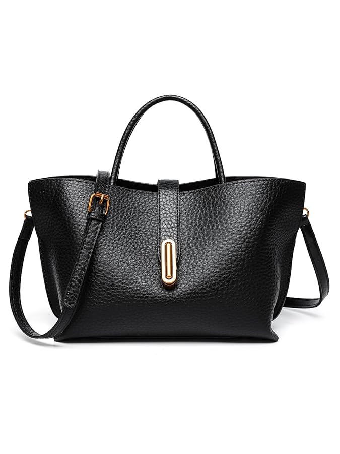 Chic PU Crossbody tote bags for women - Lock Clasp shoulder handbag for Work and Daily Use, Versa... | Amazon (US)