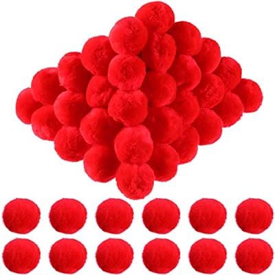 20 Pieces 2 Inch Acrylic Pom Poms Large Red Halloween Poms Pennywise Costume Accessory for DIY Cr... | Amazon (US)