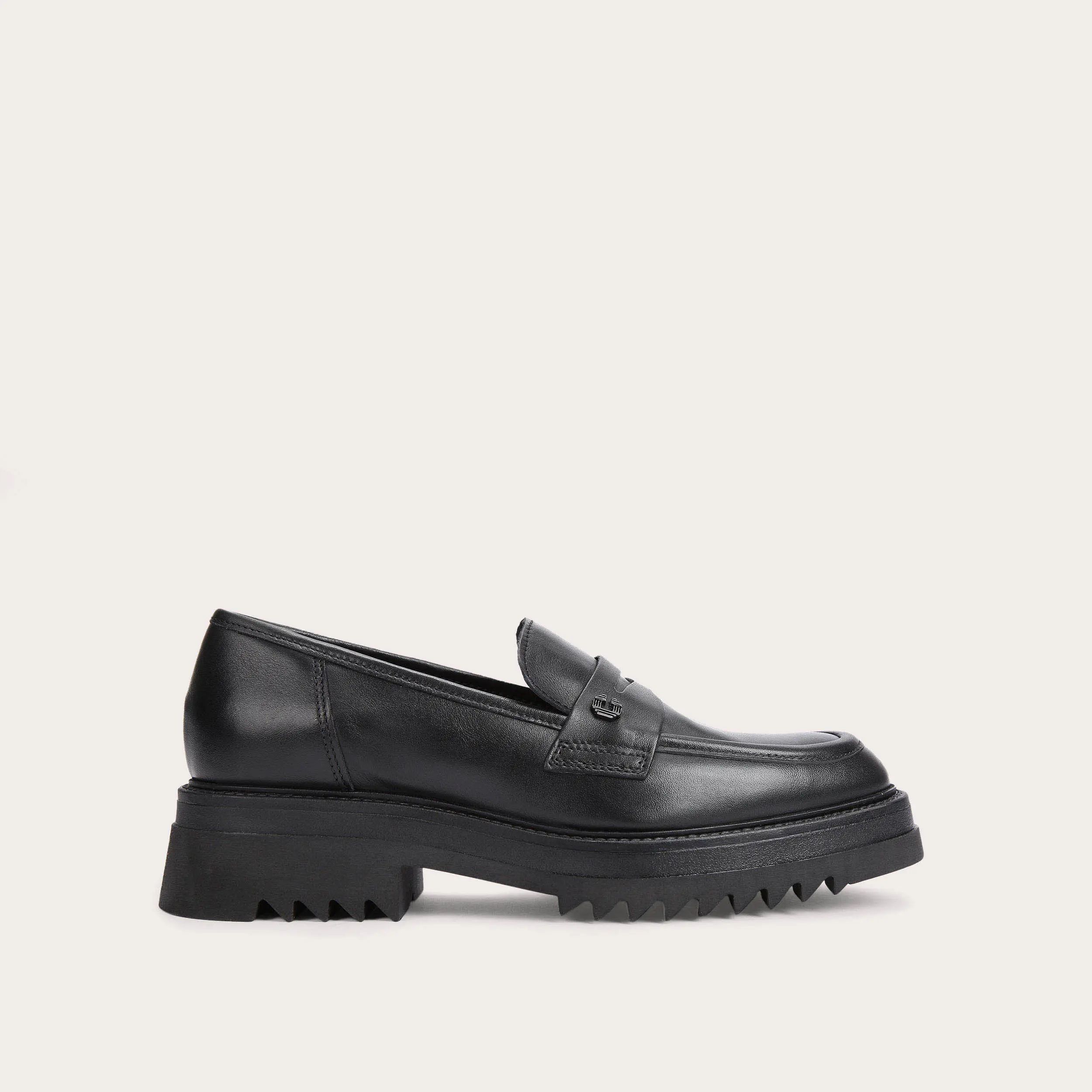 STRONG LOAFER Black Leather Slip On Loafers by CARVELA | Carvela