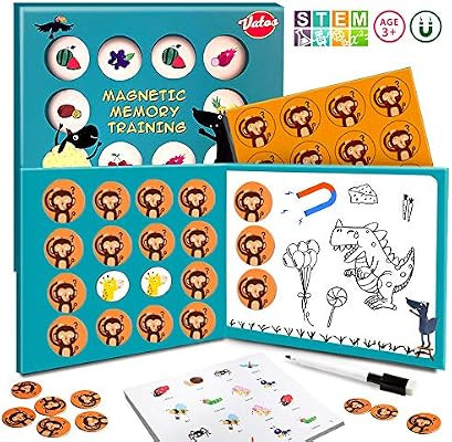 VATOS Magnetic Matching Game Memory Games for Kids 3 and up-16pcs Matching Cards Board Games Pres... | Amazon (US)