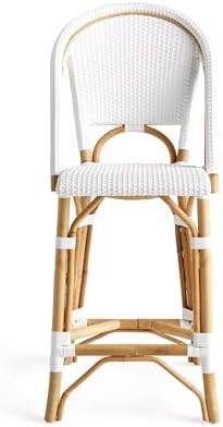 Aspen Brands Classic Commercial Grade Rattan French Bistro Counter Stool, Indoor/Outdoor, White | Amazon (US)