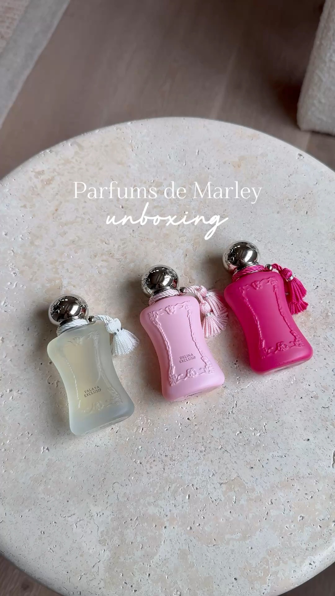 Unboxing new Parfums de Marley fragrance. 

Valaya Exclusif is the clean, put-together girl who always smells expensive. She wears crisp cotton, gold hoops, and never rushes.

Delina Exclusif is romantic, polished, slightly mysterious. 

These fragrances are unique and will make a scent memory. 

#LTKBeauty #LTKgrwm #LTKdayinmylife