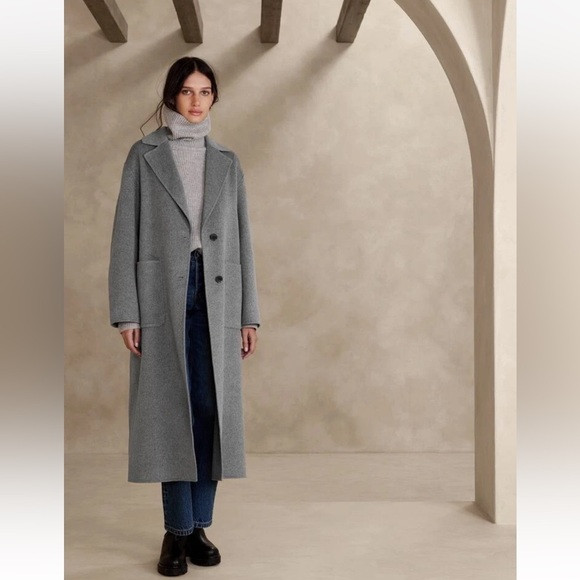 BANANA REPUBLIC Amina Oversized Top Coat XXL Large | Heathered Gray #758816 | Poshmark
