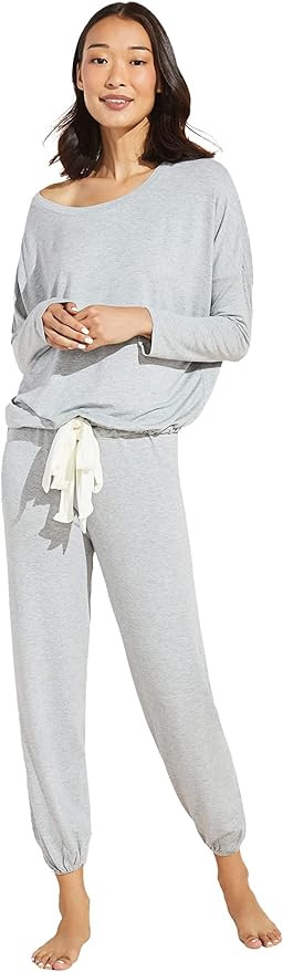 Gisele Modal Women's Pajama Slouchy Set | Long Sleeve Top w Scoop Neckline | Amazon (US)