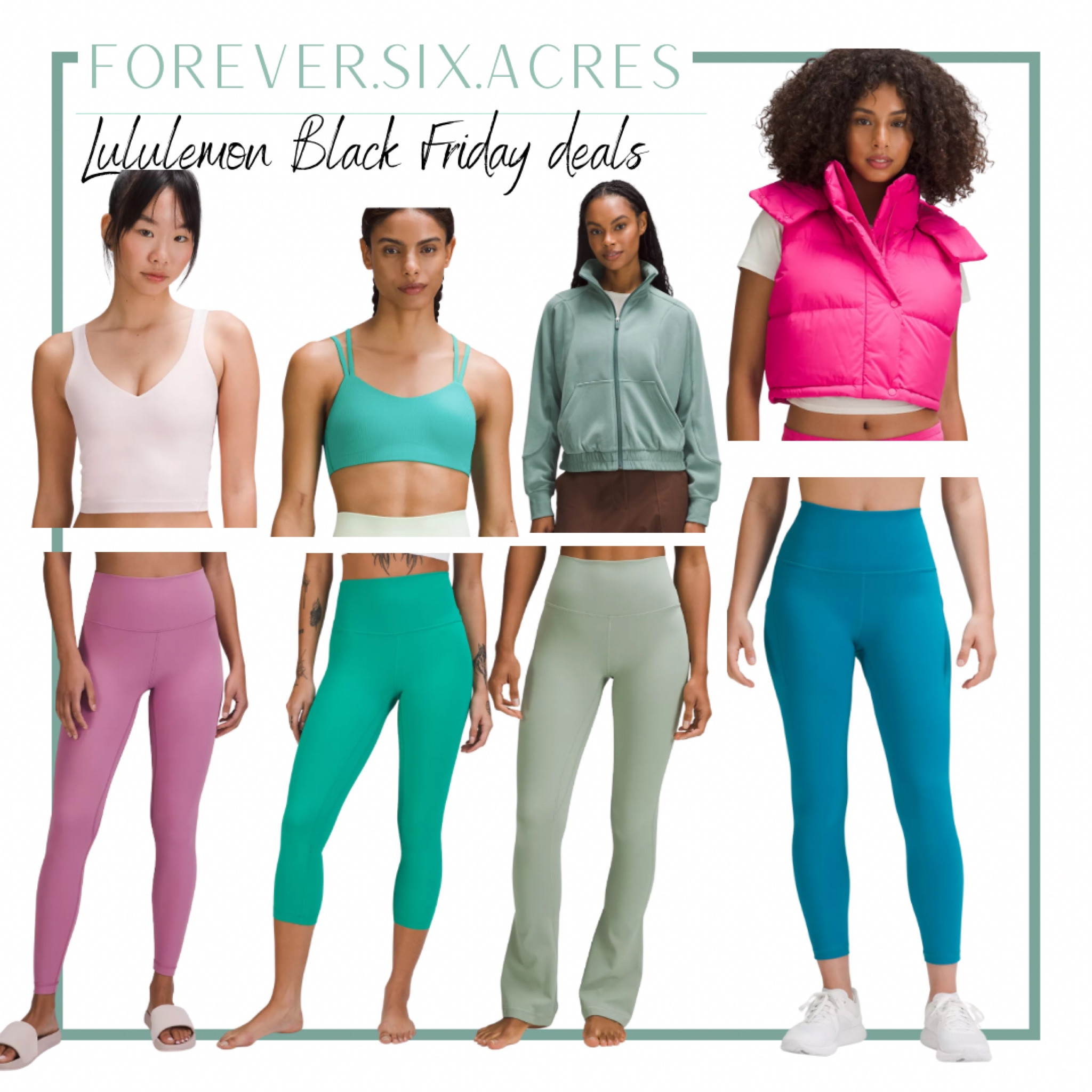 Lululemon Black Friday deals, puffer vest, hot pink, leggings, align, flare leggings, workout , athlesiure wear, sports bra, tank top, zip up funnel sweatshirt, green, purple, blue 

#LTKfitness #LTKCyberWeek #LTKsalealert