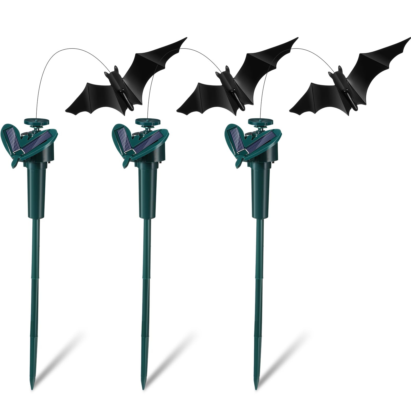 VIHOSE 3 Pack Halloween Bat Solar Decorative Bat Garden Stakes Decorative Outdoor Solar Stick for... | Amazon (US)