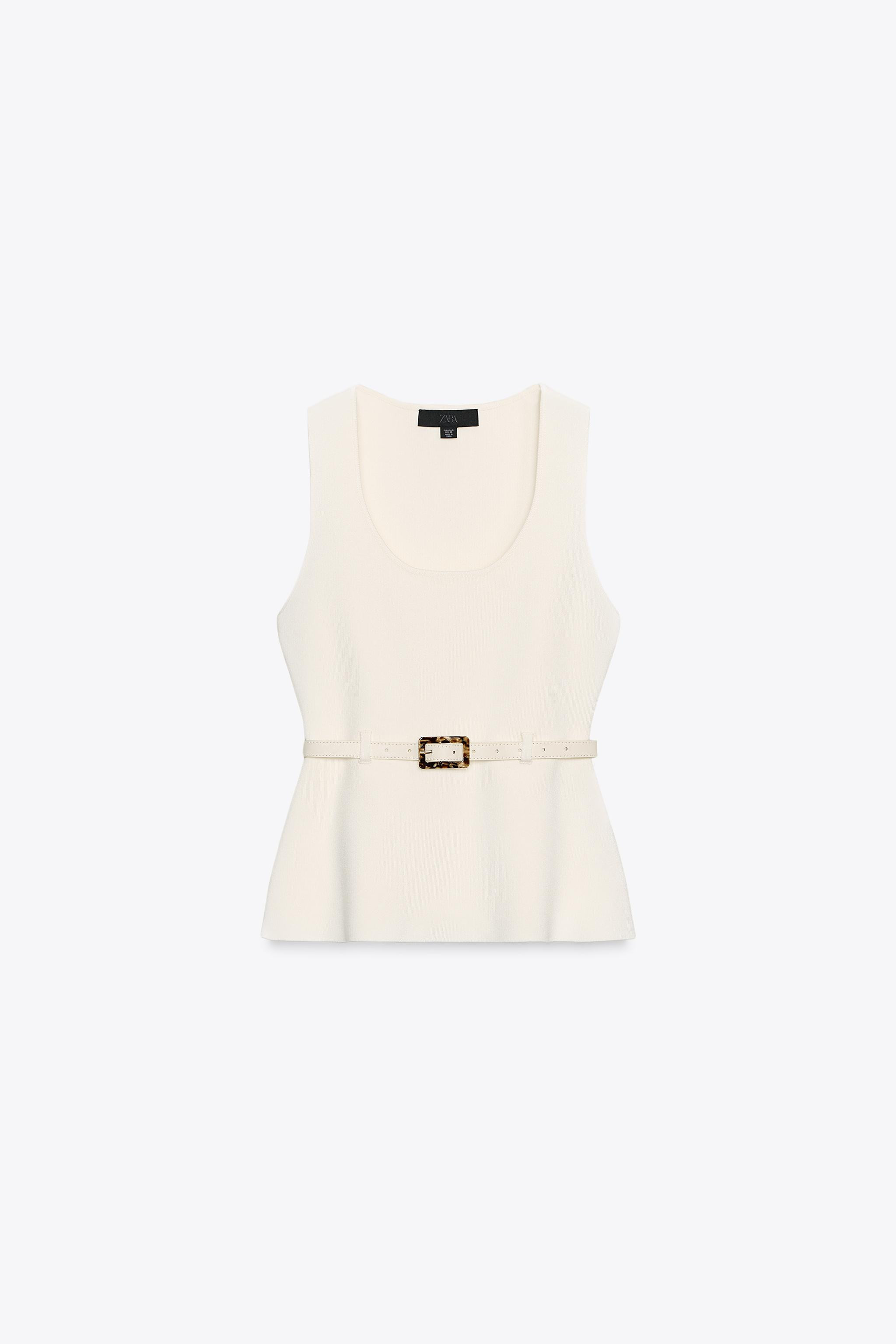 KNIT BELTED TOP | Zara US