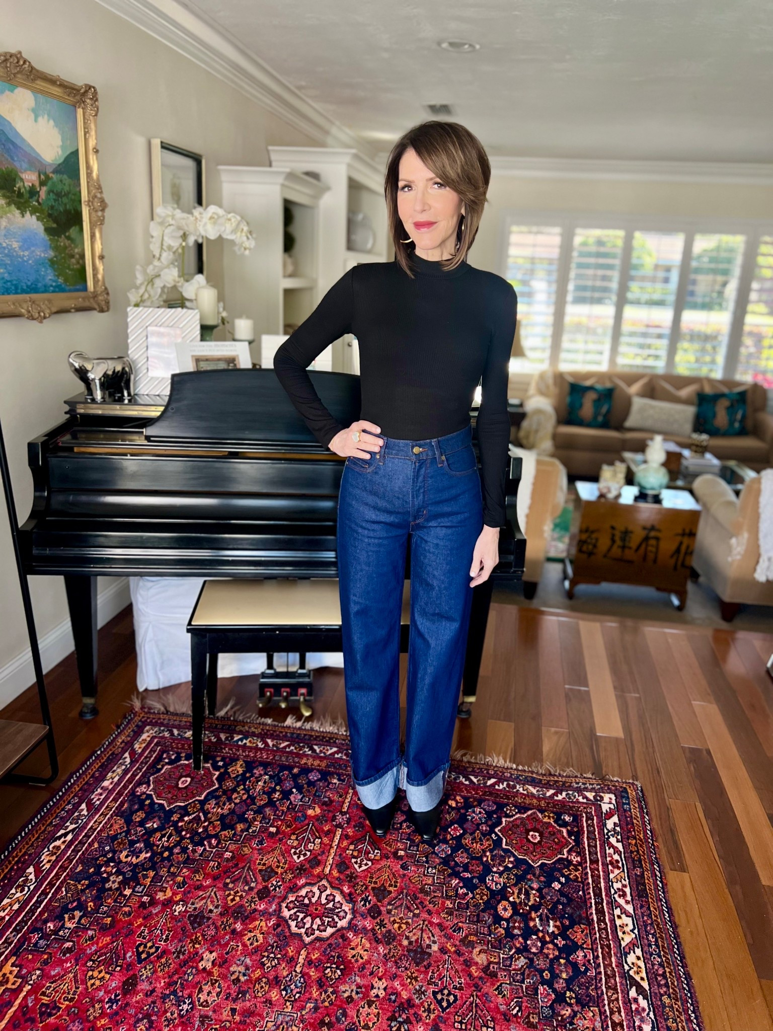 cuffed high rise wide leg jeans, over 50 outfits 

#LTKOver40 #LTKootd #LTKgrwm