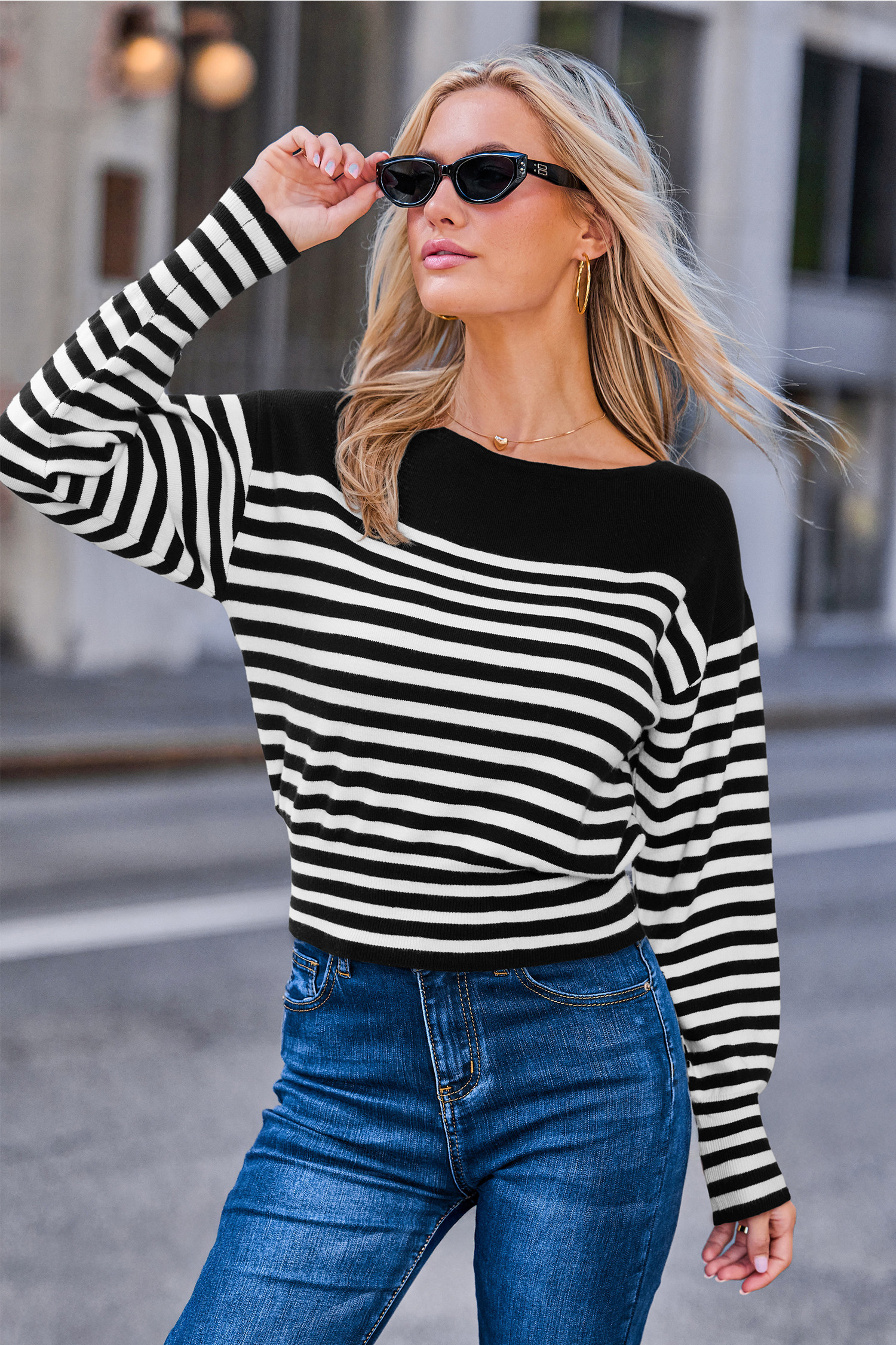 Never Too Late Striped Sweater - S | Cupshe US