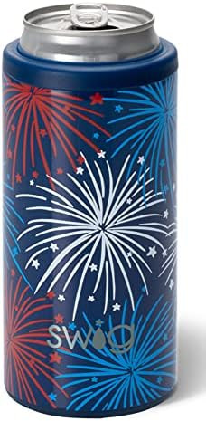 Swig Life Skinny Can Cooler, Stainless Steel, Dishwasher Safe, Triple Insulated Slim Can Sleeve for  | Amazon (US)