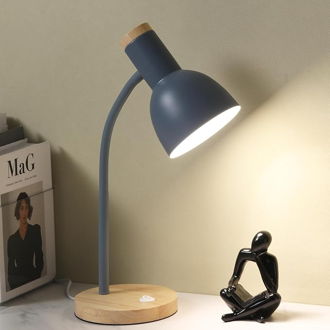 Table Lamp,Wooden Adjustable Desk Lamp,Dorm Lamp&Bedside Lamp for Living Room, Bedroom, Kids Room... | Amazon (US)