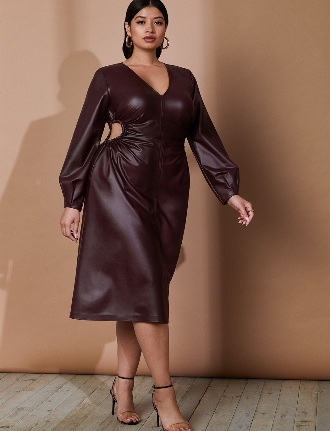 Cut Out Faux Leather Dress | Eloquii