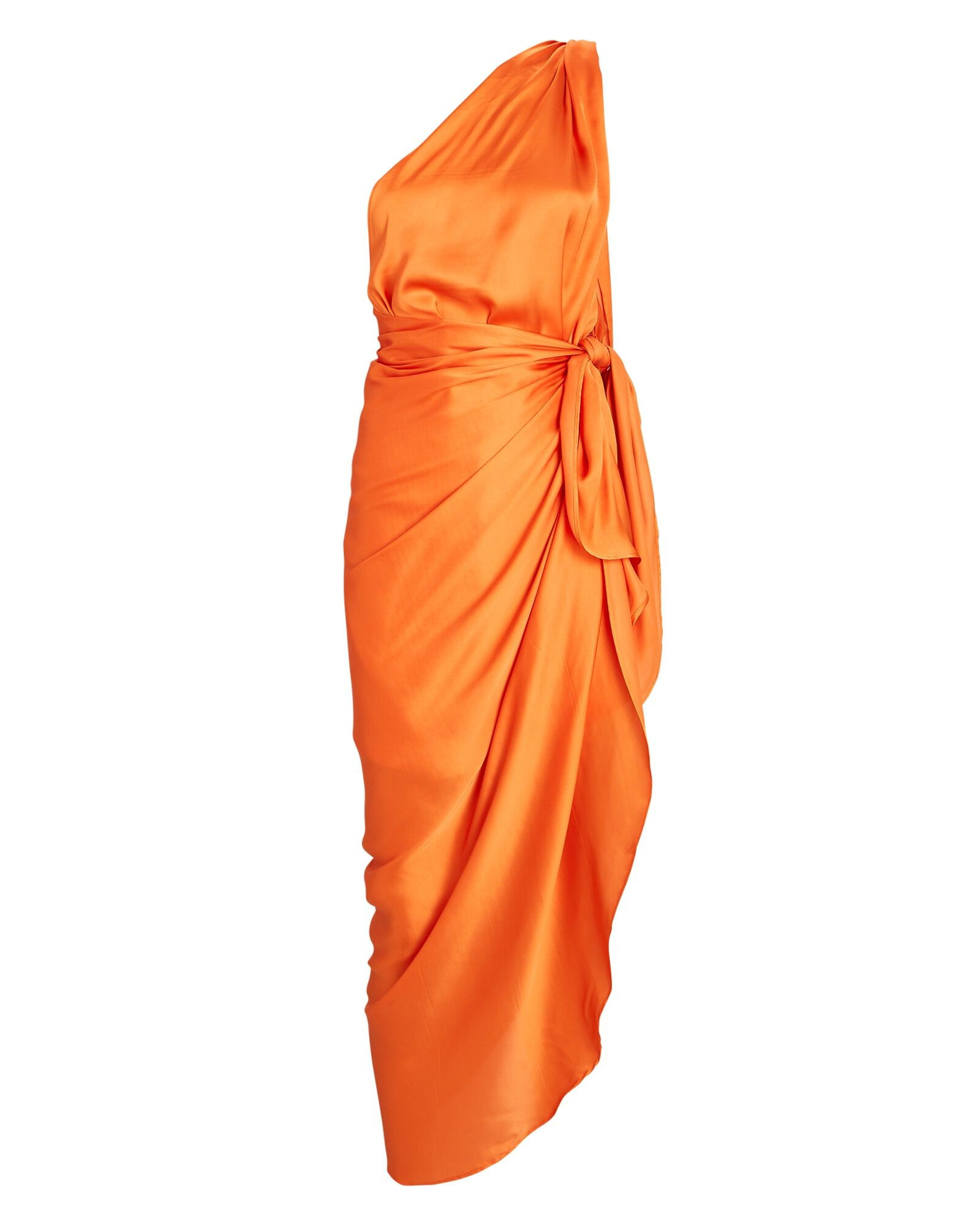 Marea Satin One-Shoulder Dress | INTERMIX