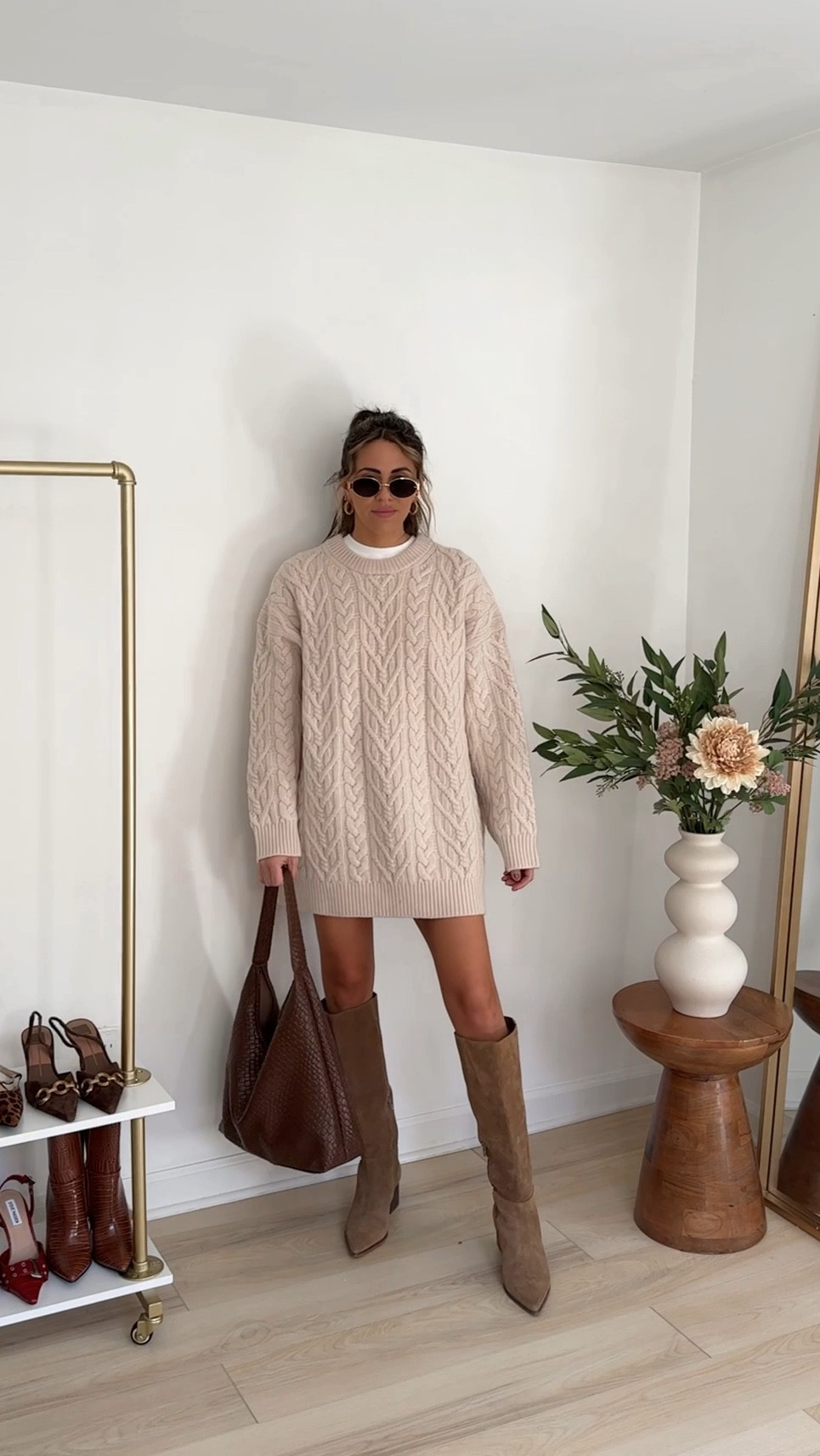 Outfits to wear this fall 🍂✨

Outfit 1: denim mini skirt (26), cropped sweater, layered white T, and oversized blazer (small)

Outfit 2: Oversized chunky knit sweater dress (size 2) and layered white T (small)

Outfit 3: Oversized denim jacket (6) with a sweater dress (small)

Outfit 4: black off shoulder sweater dress (small) 

Outfit 4: black off shoulder sweater dress (small)  and trench parka jacket (small)
