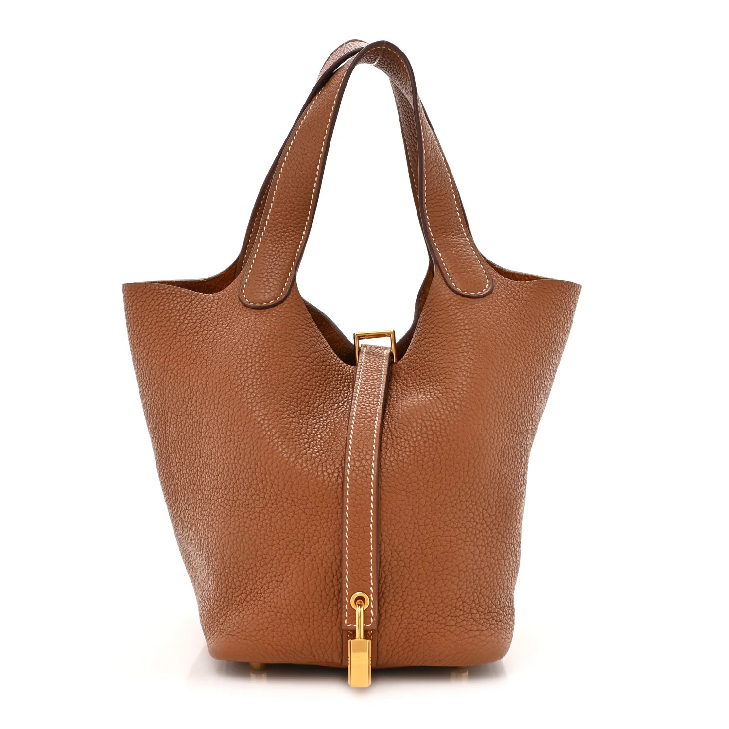 Taurillon Clemence Picotin Lock 18 PM Gold | FASHIONPHILE (US)